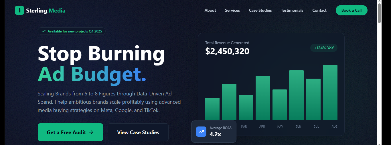 Media Buyer — Site portfolio professionnel