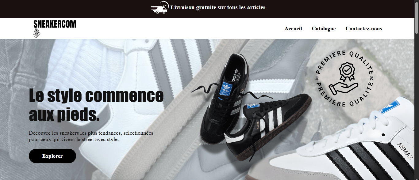 Sneakercom — Site E-commerce sur mesure
