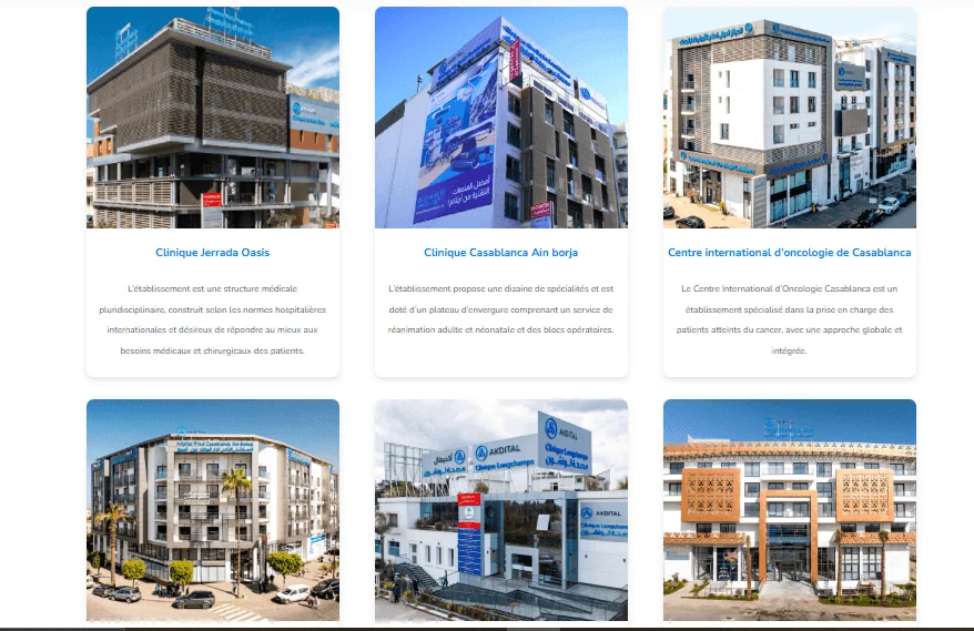 Projet Clinics akdital réalisé par WebHive - Capture 3