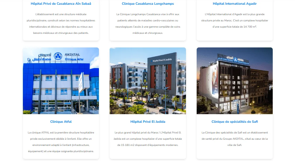 Projet Clinics akdital réalisé par WebHive - Capture 4