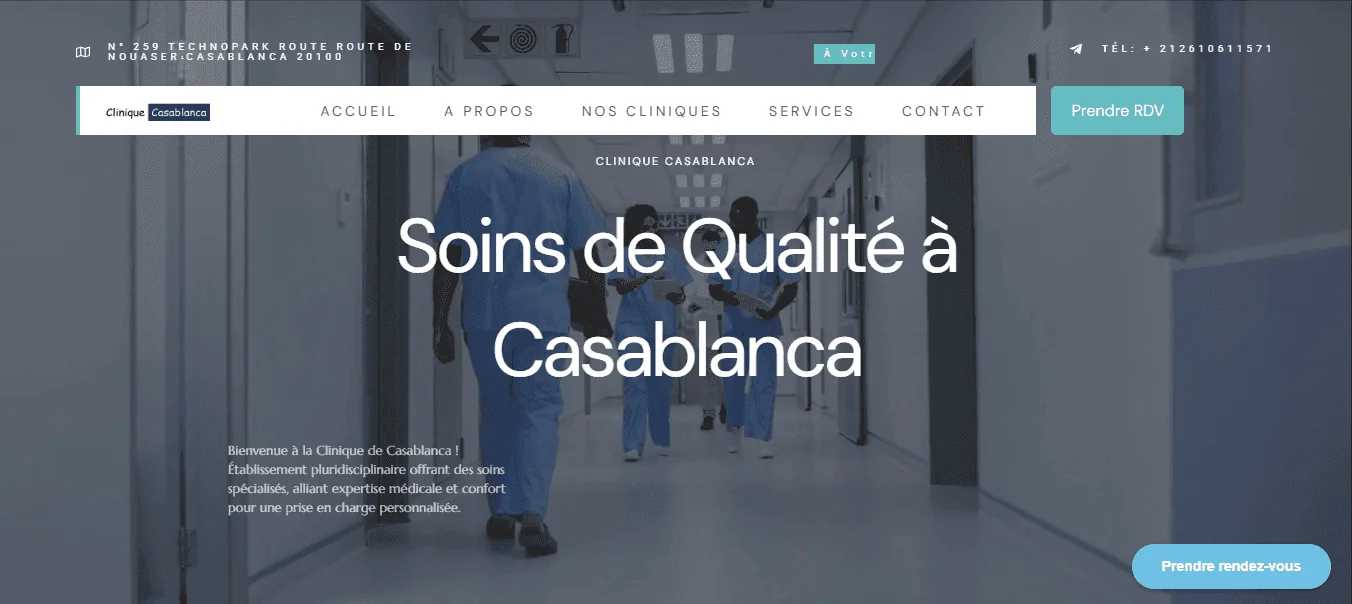 Projet Clinics casaclinic réalisé par WebHive - Capture 1