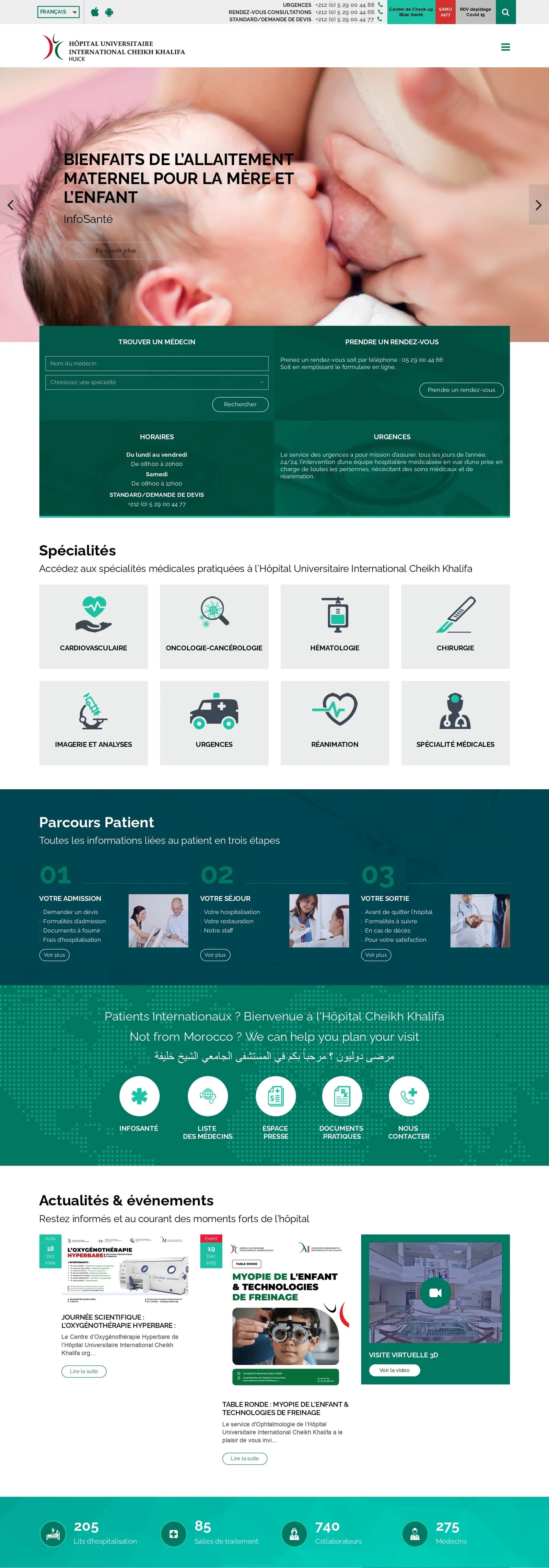 Projet Clinics HCK  réalisé par WebHive - Capture 1
