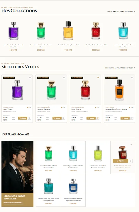 Projet E-commerce Eclat Parfum réalisé par WebHive - Capture 2