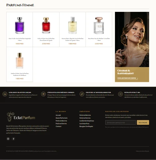 Projet E-commerce Eclat Parfum réalisé par WebHive - Capture 3
