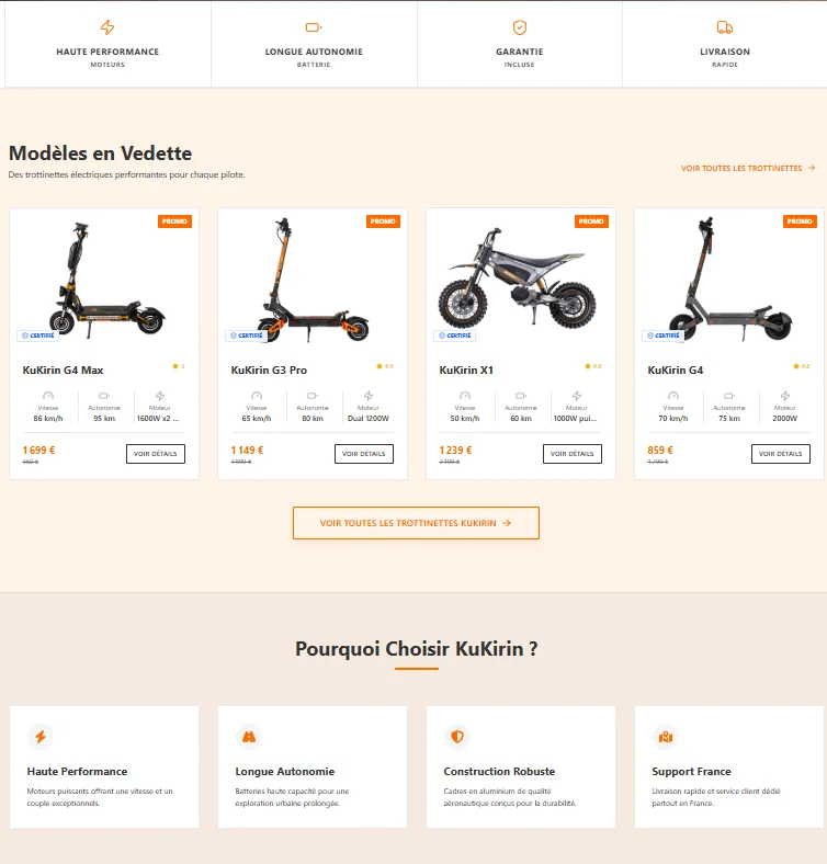Projet E-commerce MyKukirin réalisé par WebHive - Capture 2