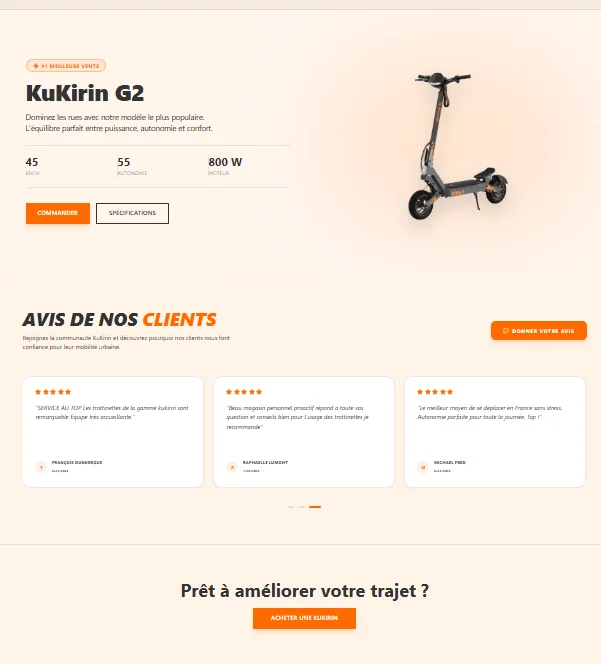 Projet E-commerce MyKukirin réalisé par WebHive - Capture 3