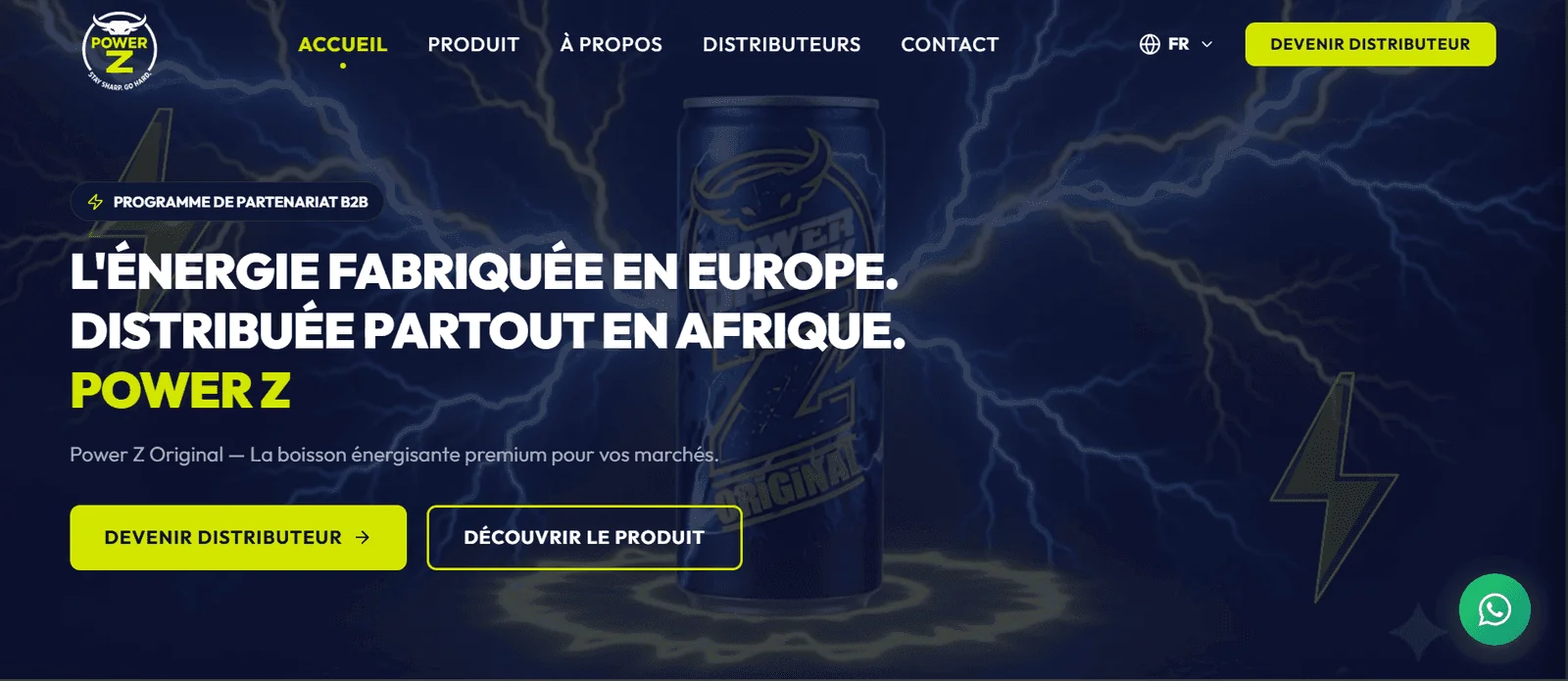 Projet E-commerce Powerz réalisé par WebHive - Capture 1