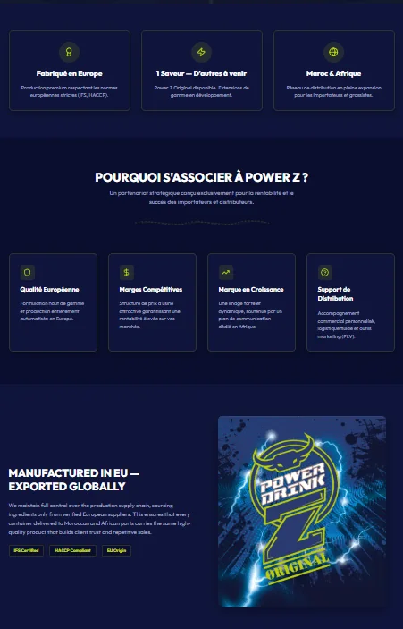 Projet E-commerce Powerz réalisé par WebHive - Capture 2