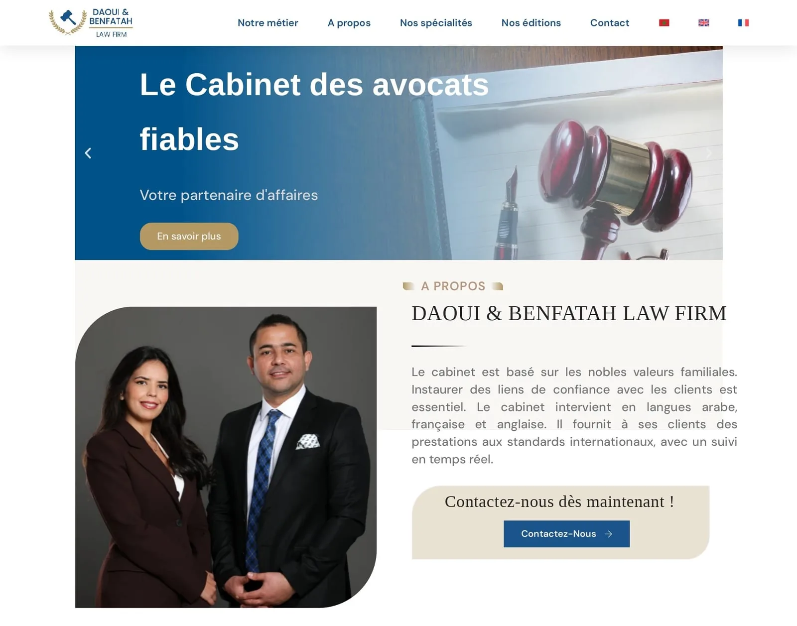 Projet Portfolios lawyer réalisé par WebHive - Capture 1