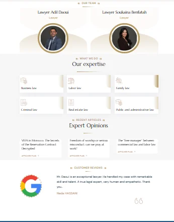 Projet Portfolios lawyer réalisé par WebHive - Capture 2