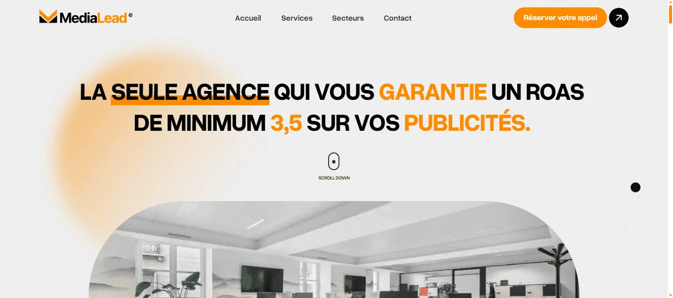 Projet Portfolios media agency réalisé par WebHive - Capture 1
