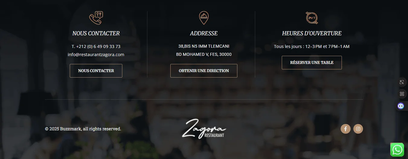Projet Restaurant Tzagora Maroc réalisé par WebHive - Capture 15